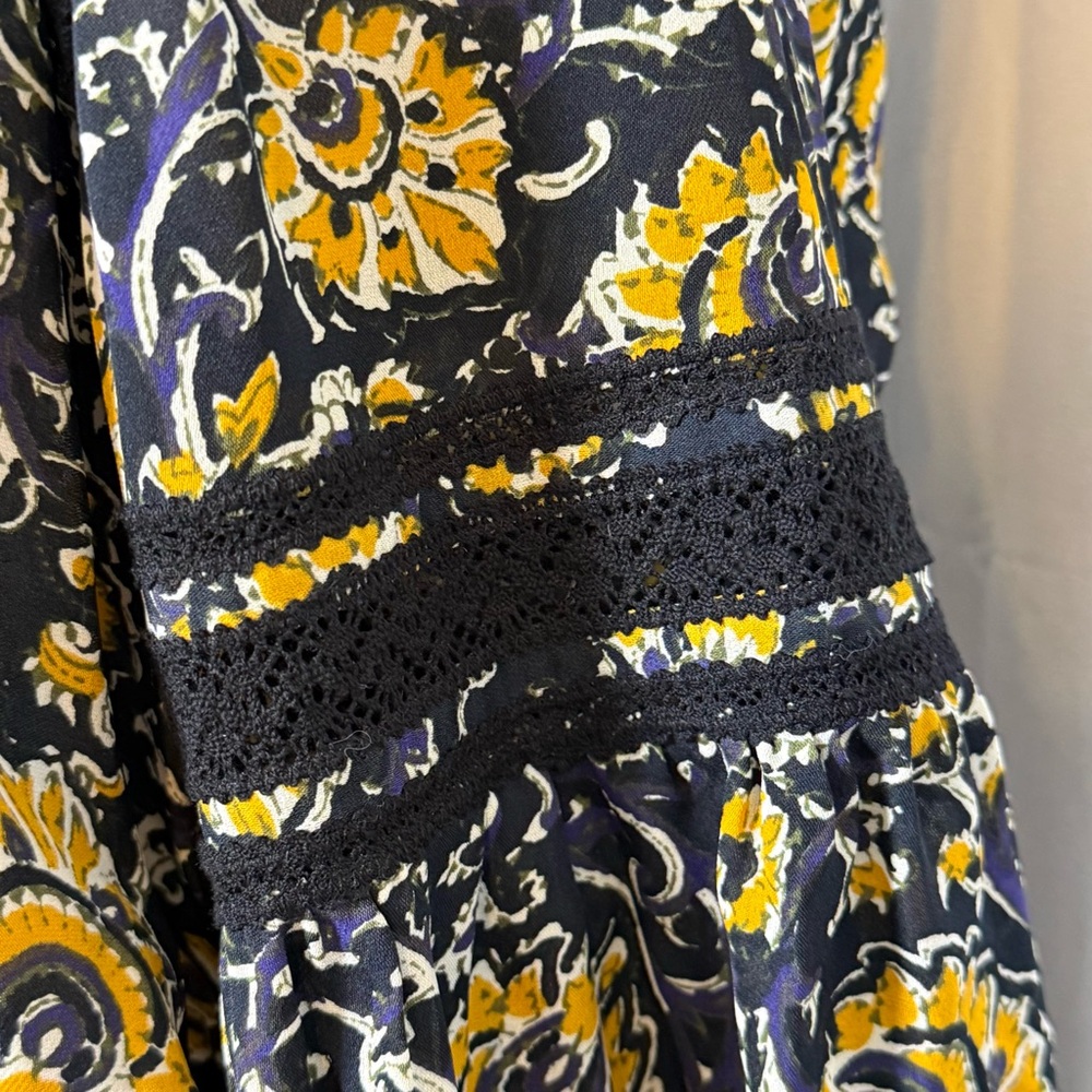 Veronica Beard Ida Silk Floral Mini Dress Ruffle Boho Womens 8 - Picture 10 of 15